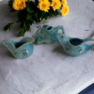 Vintage MCM Pearl China Co 22k gold Cream Sugar and Candlestick RARE